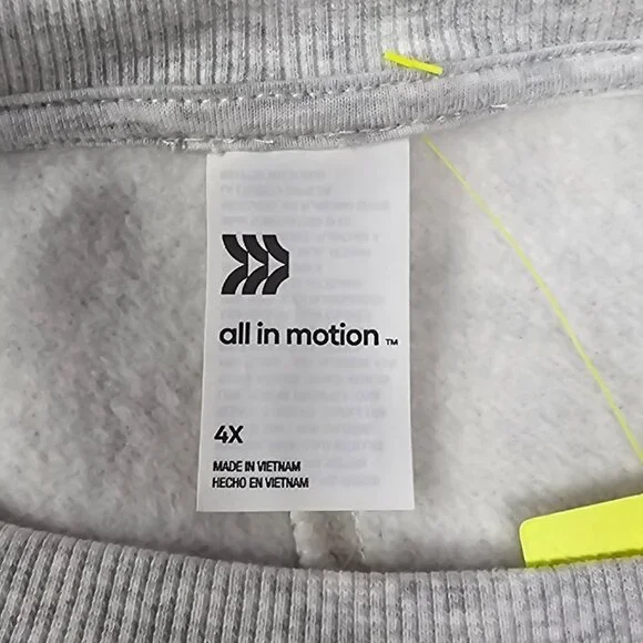 Plus Size Cotton Fleece Crewneck Cropped Sweatshirt | All in Motion | 4X - Picture 7 of 11